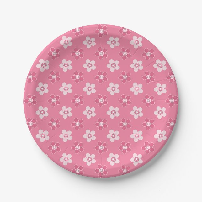 einfaches, massives rosa Muster, kleiner Fluss Pappteller (Vorderseite)