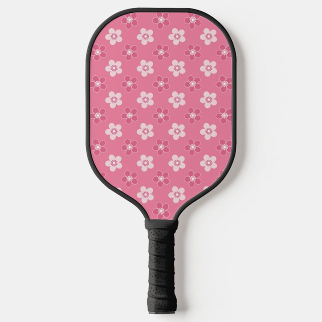 einfaches, massives rosa Muster, kleiner Fluss Pickleball Schläger (Vorderseite)