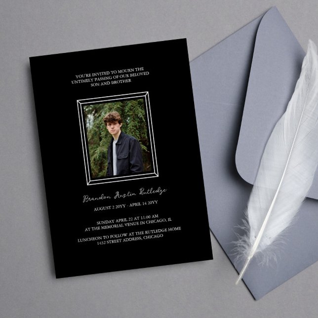 Einfaches Membership-Service für Schwarz-weiße Fra Einladung (Von Creator hochgeladen)