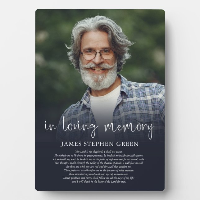 Einfaches Memorial-Foto zum Thema Erinnerung Fotoplatte (Vorderseite)