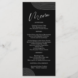 Einfaches Menü für Schwarz und Weiße geometrische Menükarte