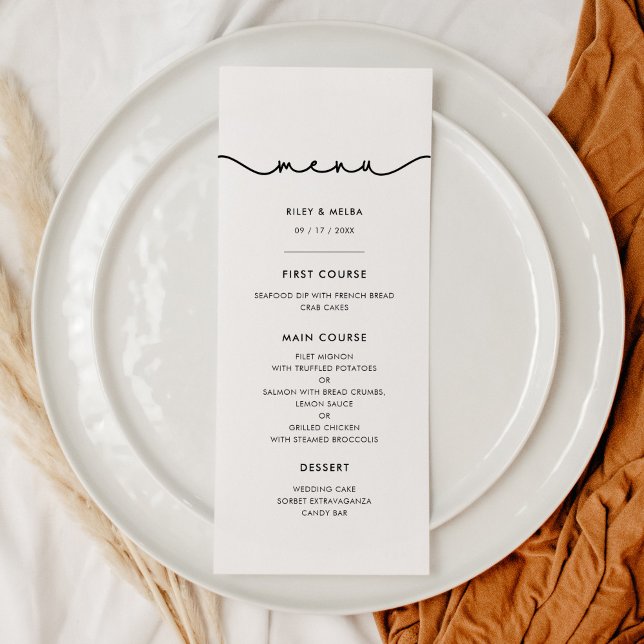 Einfaches Menü mit niedlichem Schriftart Menükarte (Von Creator hochgeladen)