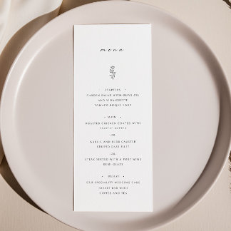 Einfaches Menü zum Abendessen mit schwarzem und we Menükarte