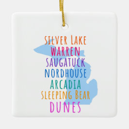 Einfaches Michigan Sleeping Bears Dunes-Ornament Keramikornament