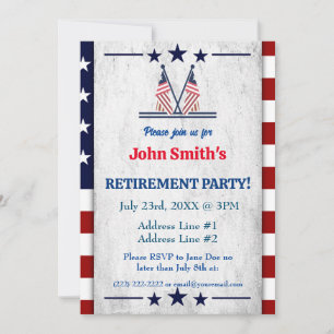 Einfaches militärisches Party - Patriotische ameri Einladung