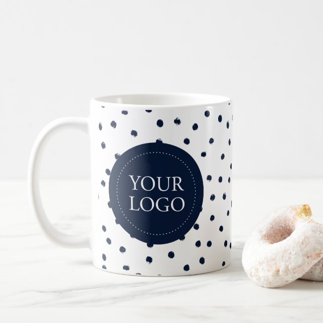 Einfaches Minimal-Business-Logo für Navy Kaffeetasse (Mit Donut)