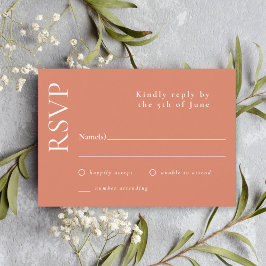 Einfaches Minimal Citrus Orange Wedding RSVP