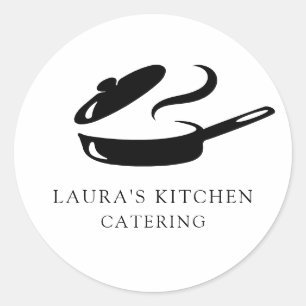 Einfaches Minimal Cooking Pot Catering Produkt-Lab Runder Aufkleber
