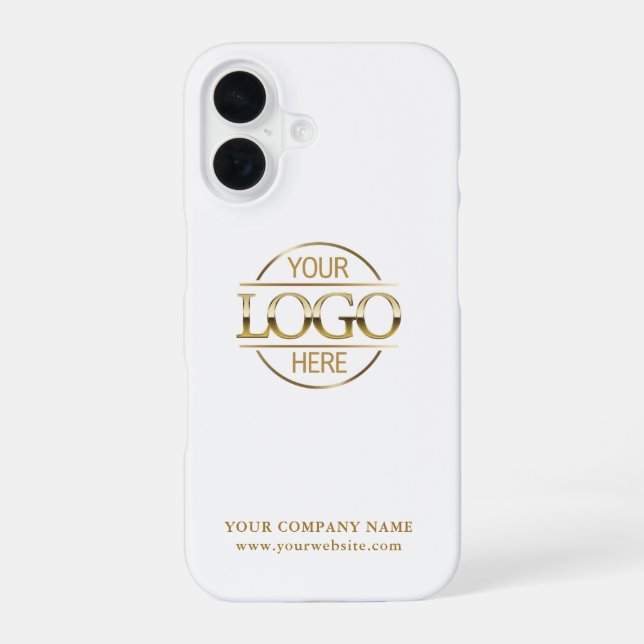 Einfaches Minimal Custom Business Firmenlogo iPhone 16 Hülle (Rückseite)