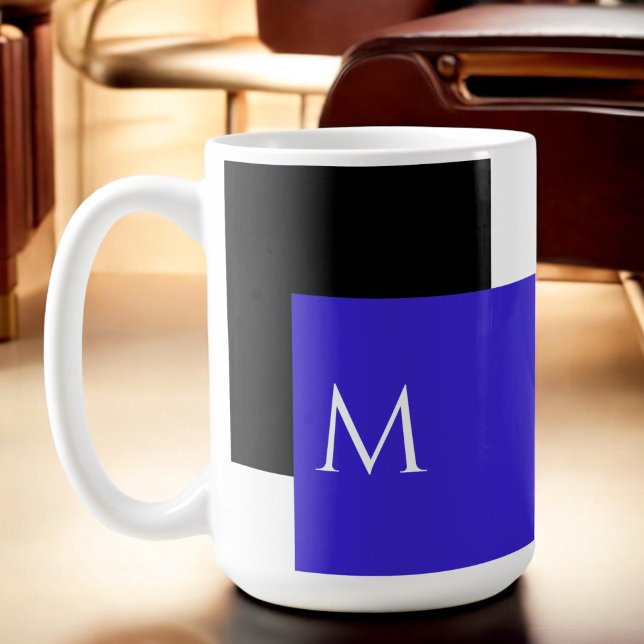 Einfaches Minimal-Farbblock mit Monogram-Initial Kaffeetasse (Personalize with your monogram initial.)