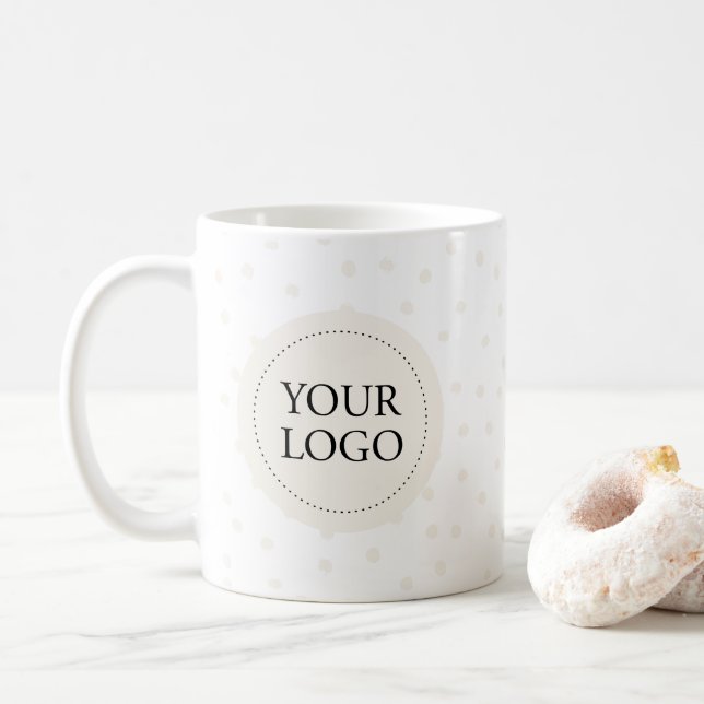 Einfaches Minimal-Firmenlogo für Elfenbein Kaffeetasse (Mit Donut)