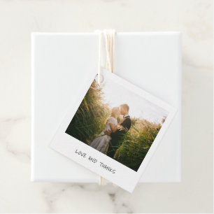 Einfaches Minimal-Foto Moderne Hochzeit Geschenkanhänger