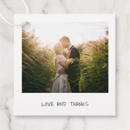 Einfaches Minimal-Foto Moderne Hochzeit Geschenkanhänger