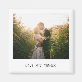 Einfaches Minimal-Foto Moderne Hochzeit Magnet