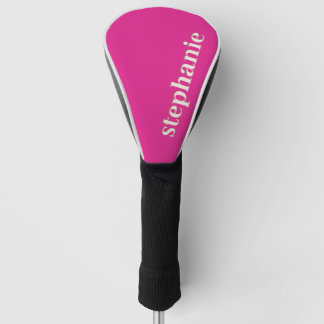 Einfaches Minimal Magenta Personalisiertes Heißros Golf Headcover