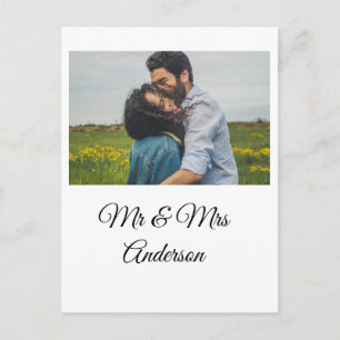 Einfaches Minimal-Mr-und-Mrs-fügen-Sie-Ihren-Namen Postkarte
