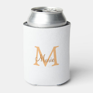 einfaches minimal Namen-Monogramm orange braun thr Dosenkühler