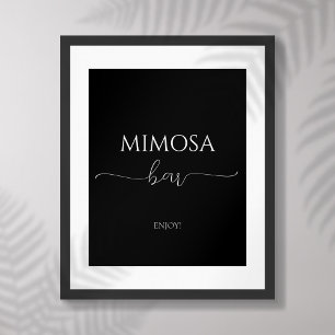 Einfaches Minimal Script Brautparty Mimosa Bar Poster