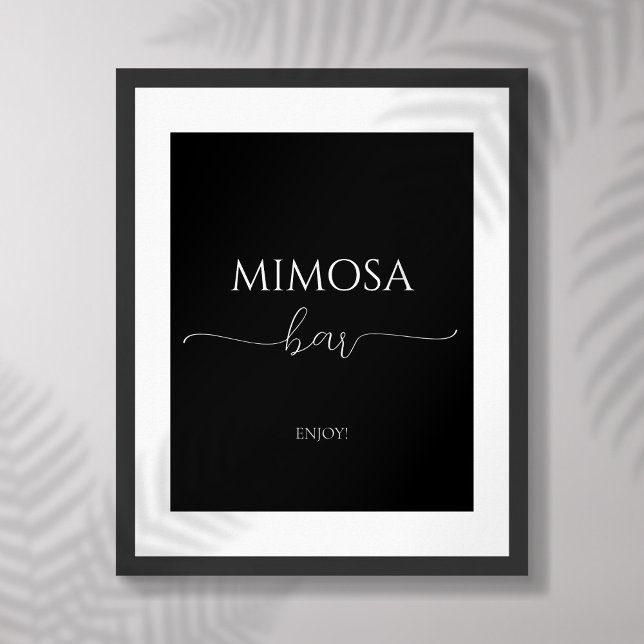 Einfaches Minimal Script Brautparty Mimosa Bar Poster (Von Creator hochgeladen)