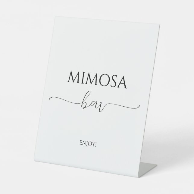 Einfaches Minimal Script Brautparty Mimosa Bar Sockelschild (Vorderseite)