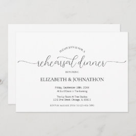 Einfaches Minimal Script Hochzeit Probe Dinner Einladung