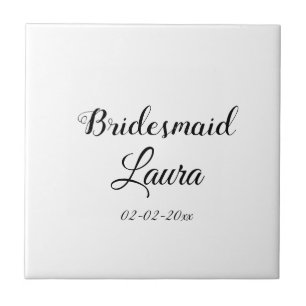 Einfaches minimales Brautjungfer-Geschenk Jahr Fliese