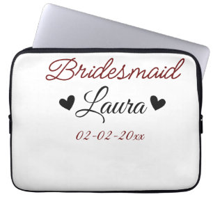 Einfaches minimales Brautjungfer-Geschenk Jahr Nam Laptopschutzhülle