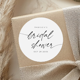 Einfaches Minimales Brautparty-Skript | SCHWARZ-WE Runder Aufkleber