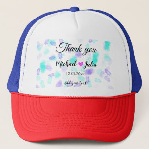 Einfaches minimales Danke Paar Name Herz Glitter Truckerkappe
