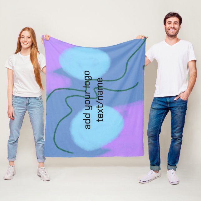 einfaches minimales Design Ihres Logo-Fleece-Decke Fleecedecke (Beispiel)