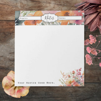 Einfaches minimales florales Alltagsdesign Notizblock
