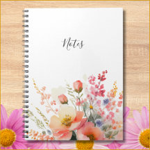 Einfaches minimales florales Alltagsnotizbuch für