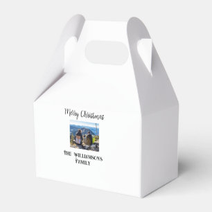 einfaches minimales frohe Weihnachten Familienname Geschenkschachtel