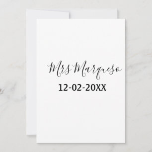 einfaches minimales Monogramm Frau Herr Name Datum Einladung