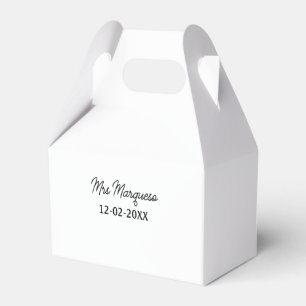 einfaches minimales Monogramm Frau Herr Name Datum Geschenkschachtel
