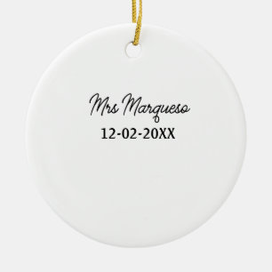 einfaches minimales Monogramm Frau Herr Name Datum Keramik Ornament