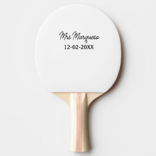 einfaches minimales Monogramm Frau Herr Name Datum Tischtennis Schläger