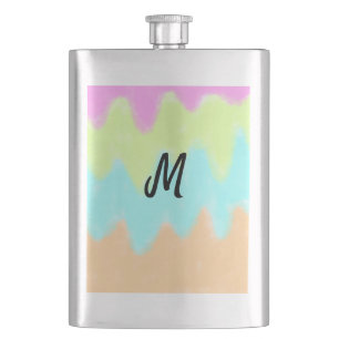 einfaches minimales Monogramm-Logo personalisierte Flachmann