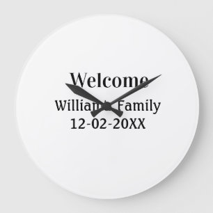einfaches minimales Monogramm-Logo personalisierte Große Wanduhr