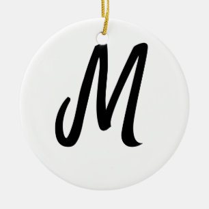 einfaches minimales Monogramm-Logo personalisierte Keramik Ornament
