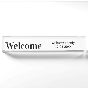 einfaches minimales Monogramm-Logo personalisierte Namensplakette