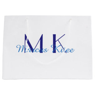 einfaches minimales Monogramm personalisierter Nam Große Geschenktüte