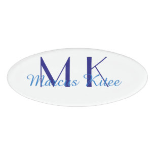 einfaches minimales Monogramm personalisierter Nam Namenschild
