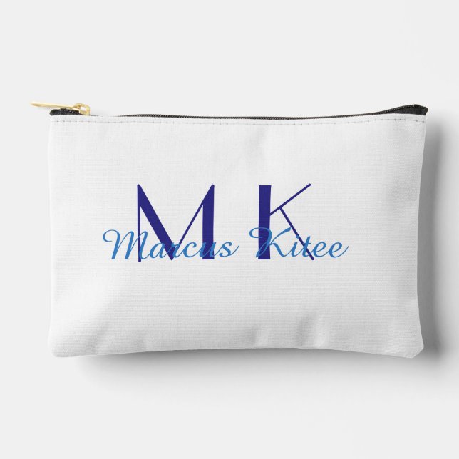 einfaches minimales Monogramm personalisierter Nam Zubehörtasche (Vorderseite)