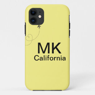 Einfaches minimales Monogramm Text hinzufügen Reis Case-Mate iPhone Hülle