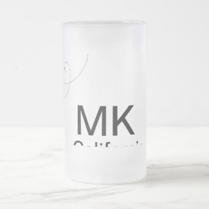 Einfaches minimales Monogramm Text hinzufügen Reis Mattglas Bierglas