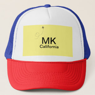 Einfaches minimales Monogramm Text hinzufügen Reis Truckerkappe
