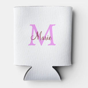 einfaches minimales Namenmonogramm rosa rot Dosenkühler
