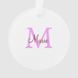 einfaches minimales Namenmonogramm rosa rot Ornament