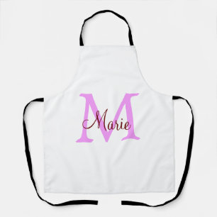 einfaches minimales Namenmonogramm rosa rot  Schürze